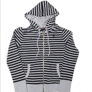 EUC Tommy Hilfiger striped zip up hoodie